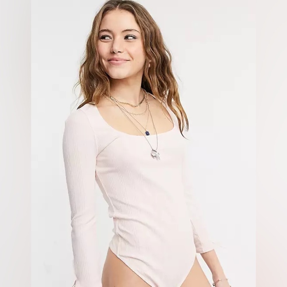 Free People Move On Ribbed Bodysuit Size Small